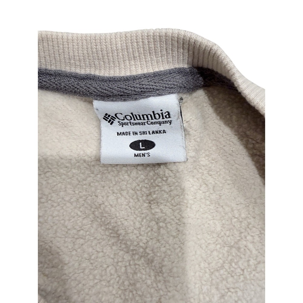 Columbia Men's L Bass Fishing Graphic Crewneck Sweatshirt Beige Cotton Blend - Picture 5 of 6